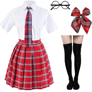 Japanese Tartan Pleated School Uniform Cosplay Size XS